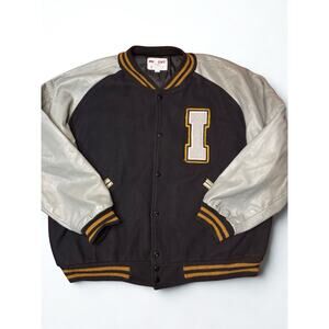 Vintage 80's Varsity Letterman Jacket Men's XXL Wool Leather